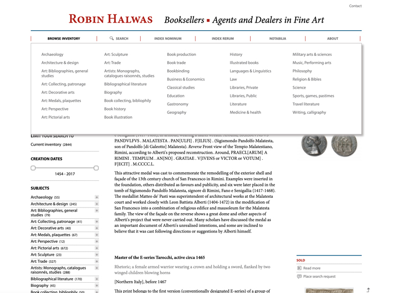 Ecran1 de la Librairie d'art à Londres de Robin Halwas