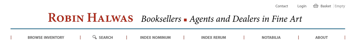 entete du site web de la Librairie d'art à Londres de Robin Halwas