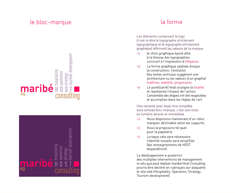 Charte graphique Maribé Host Consulting - bloc marque