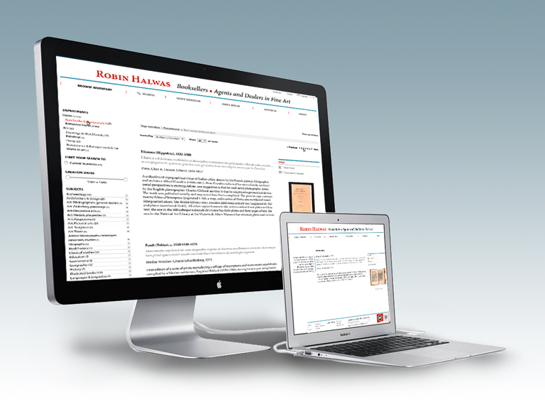 Site web de la Librairie d'art à Londres de Robin Halwas