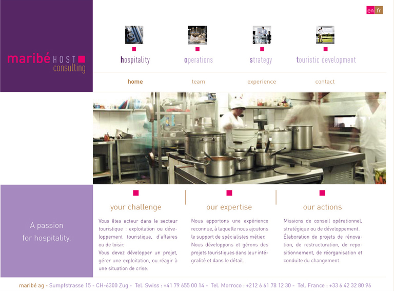 Web Design du site maribe Host Consulting
