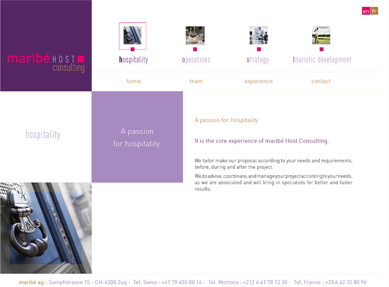 Web Design du site maribe Host Consulting