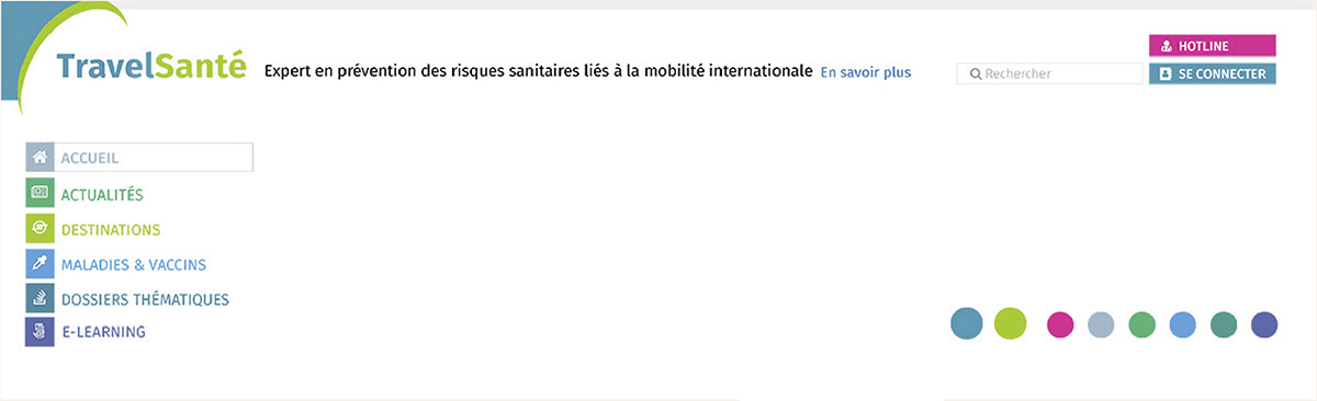 Charte de web design pour Travel Santé