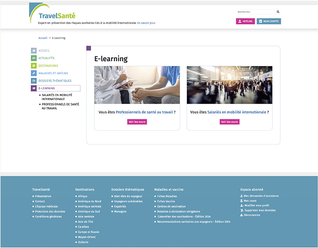 Ergonomie & web Design du site Travel Santé