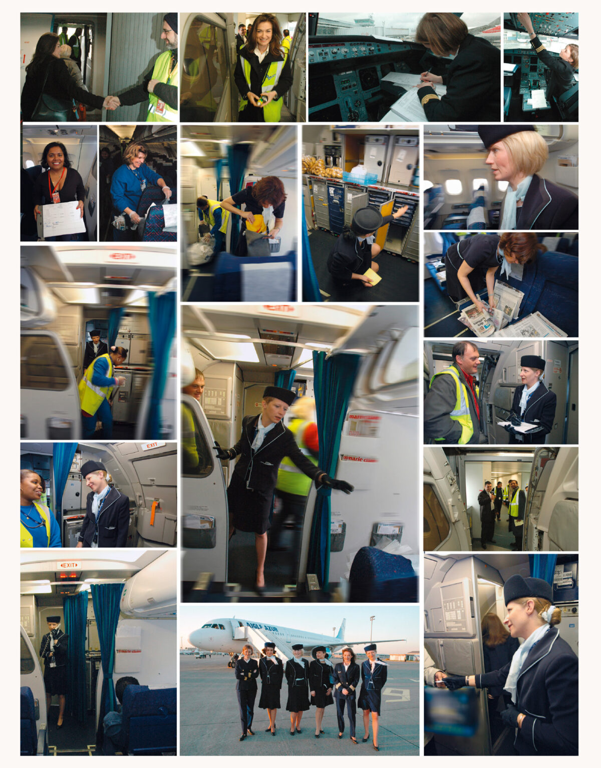 Photographies d'un équipage féminin à bord pour Aigle Azur