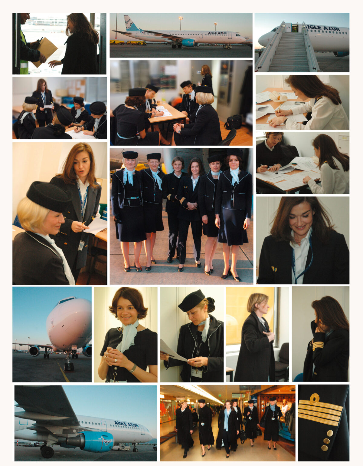 Photographies d'un équipage féminin au sol pour Aigle Azur